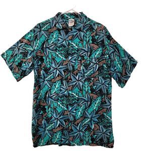 Vintage Islander Hawaiian Button Shirt‎ Mens M Resort Wear Short Sleeve Floral